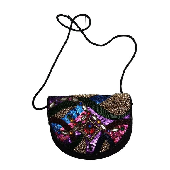 Vintage Handmade Stunning Small Crossbody Bag. Beautiful Handcrafted Bag. - Picture 1 of 7